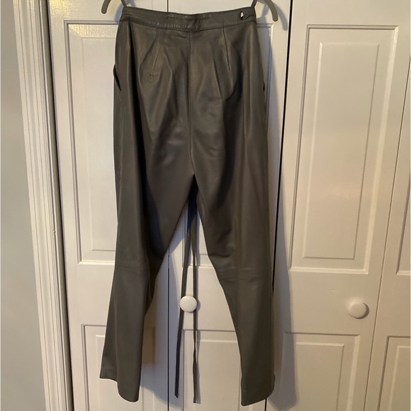 100% Leather Gray Pants - Picture 2 of 9